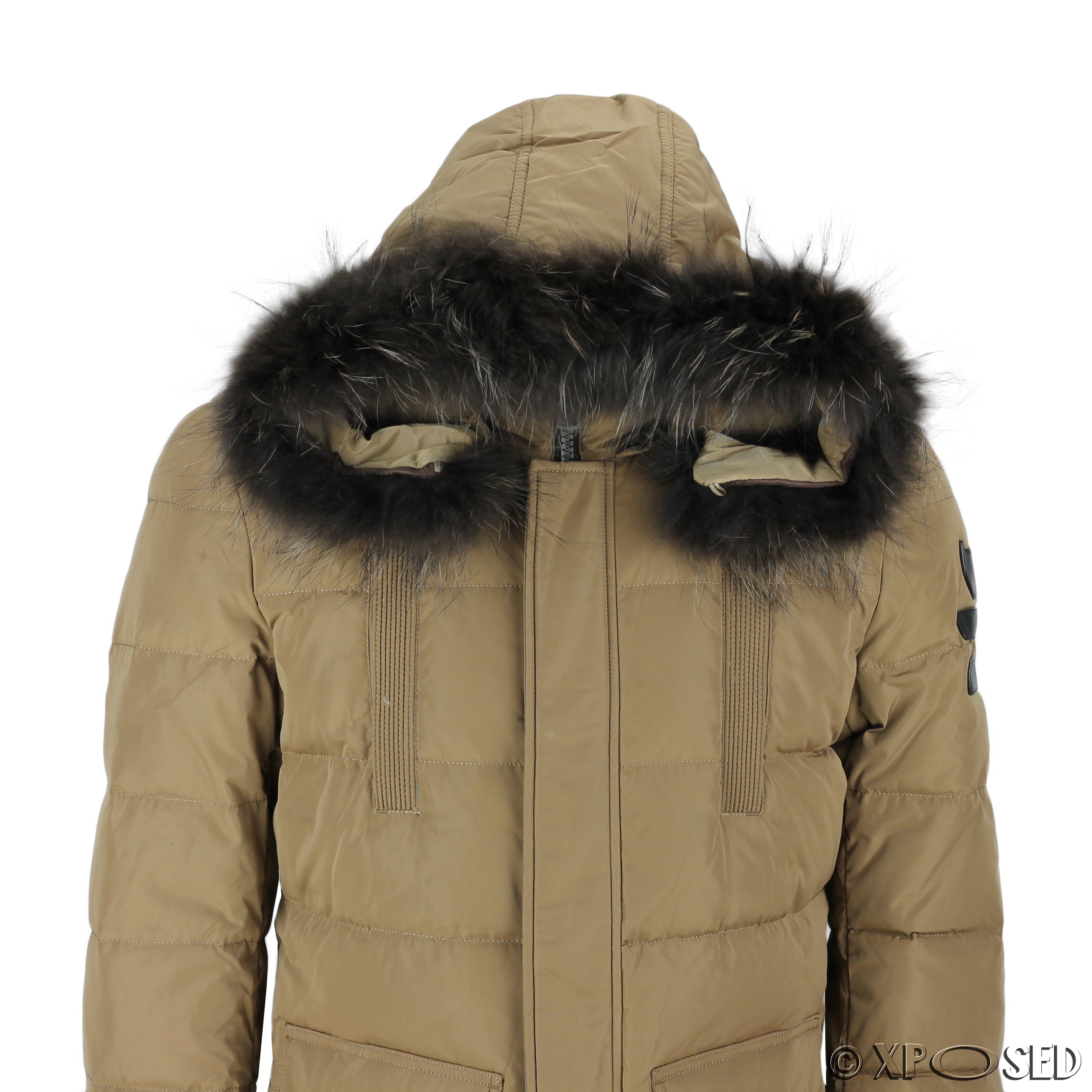 New Mens Puffer Padded Fur Hood Down Jacket Winter Warm Parka Coat